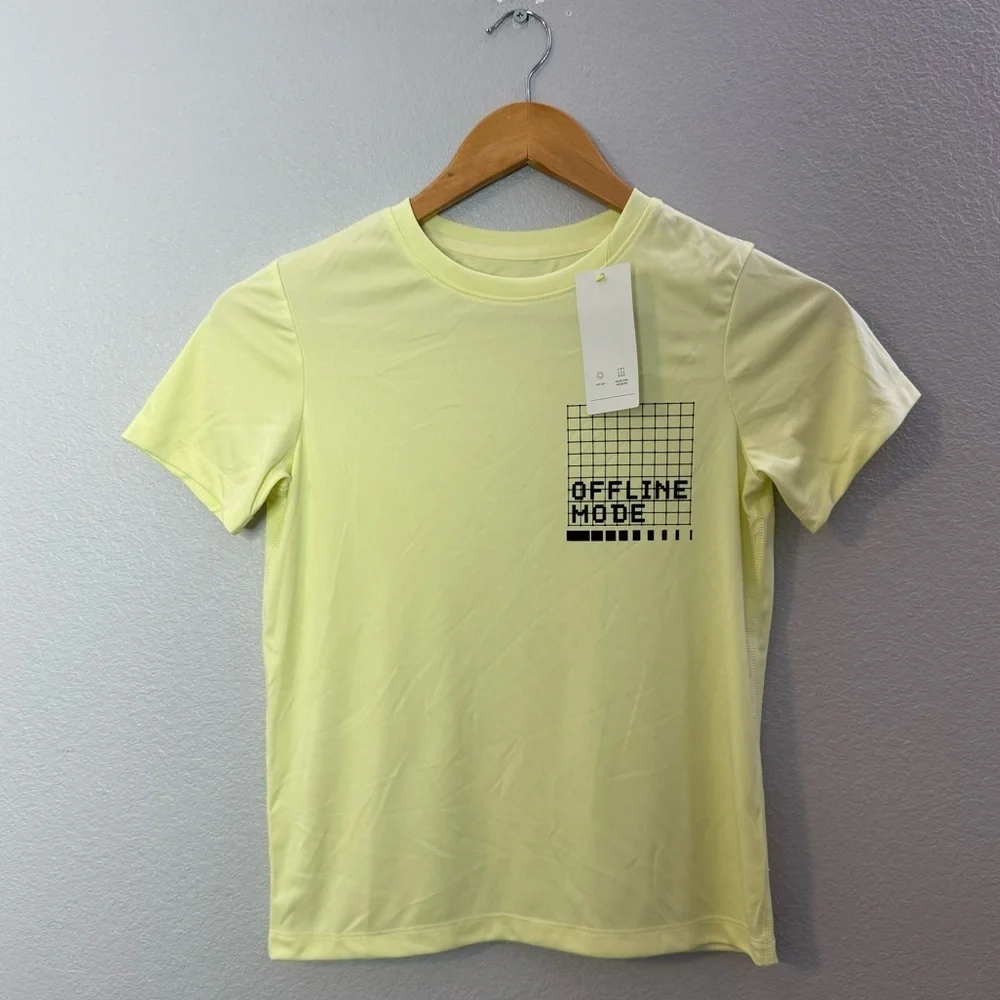 New Boys All In Motion Lemon/Yellow Tee Size M (8) “Offline Mode”